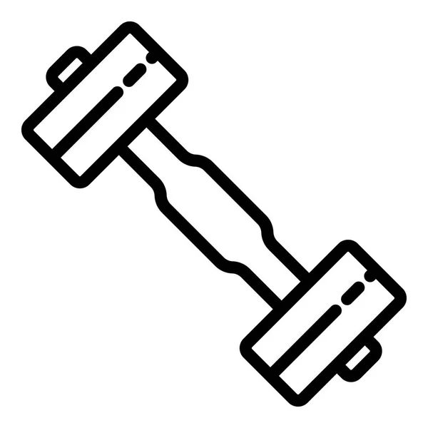 Sport dumbell icon, outline style — Stock Vector