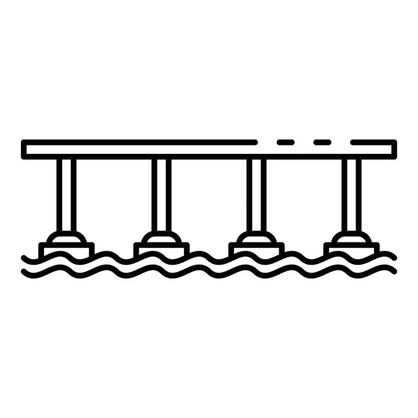 Значок "Столб моста", стиль контура — стоковый вектор