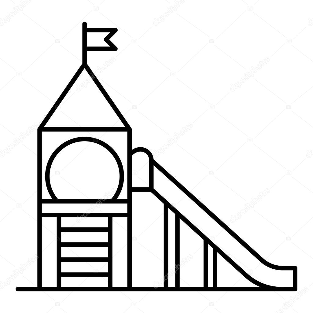 Kid tower playground icon. Outline kid tower playground vector icon for web design isolated on white background