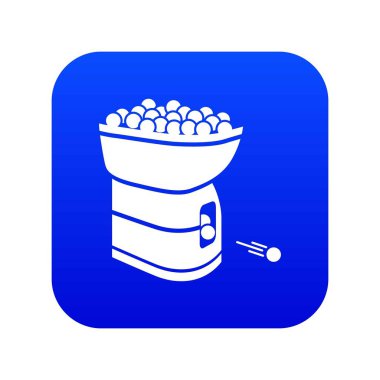 Tenis topu makine mavi simge vektör