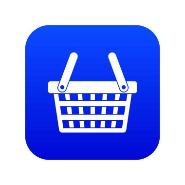 Alışveriş sepeti simgesini dijital mavi