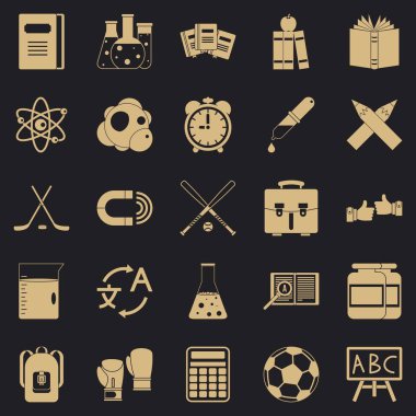 Kampüs Icons set, basit tarzı