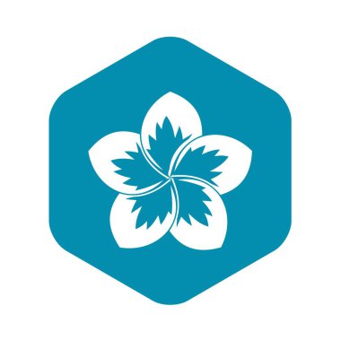 Frangipani çiçek simgesi, basit tarzı