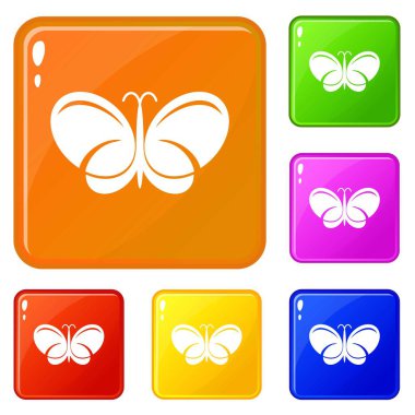 Kelebek simgeler kümesi vektör renk
