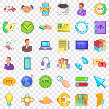 İyi bir bağlantı Icons set, karikatür tarzı