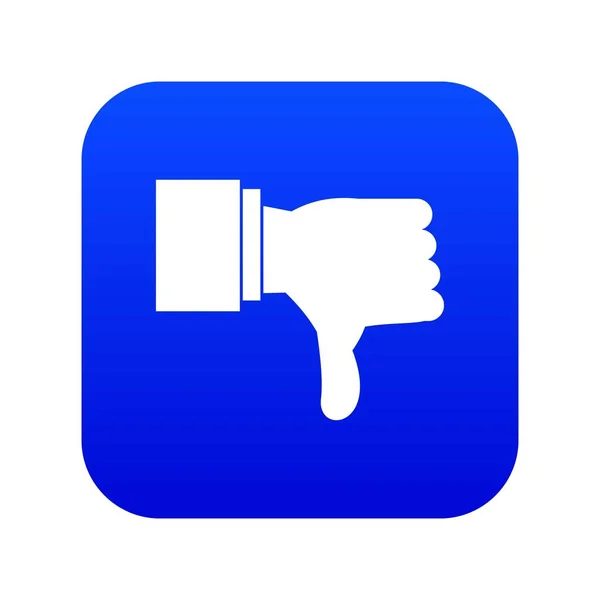 Kciuk w dół gest ikona cyfrowy niebieski — Wektor stockowy