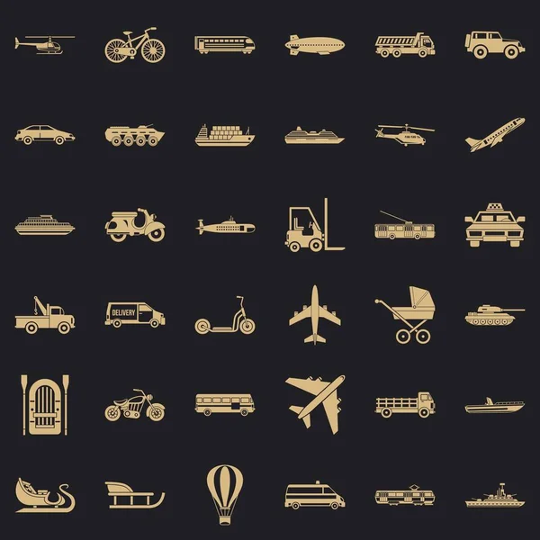Conjunto de iconos de conducción, estilo simple — Vector de stock