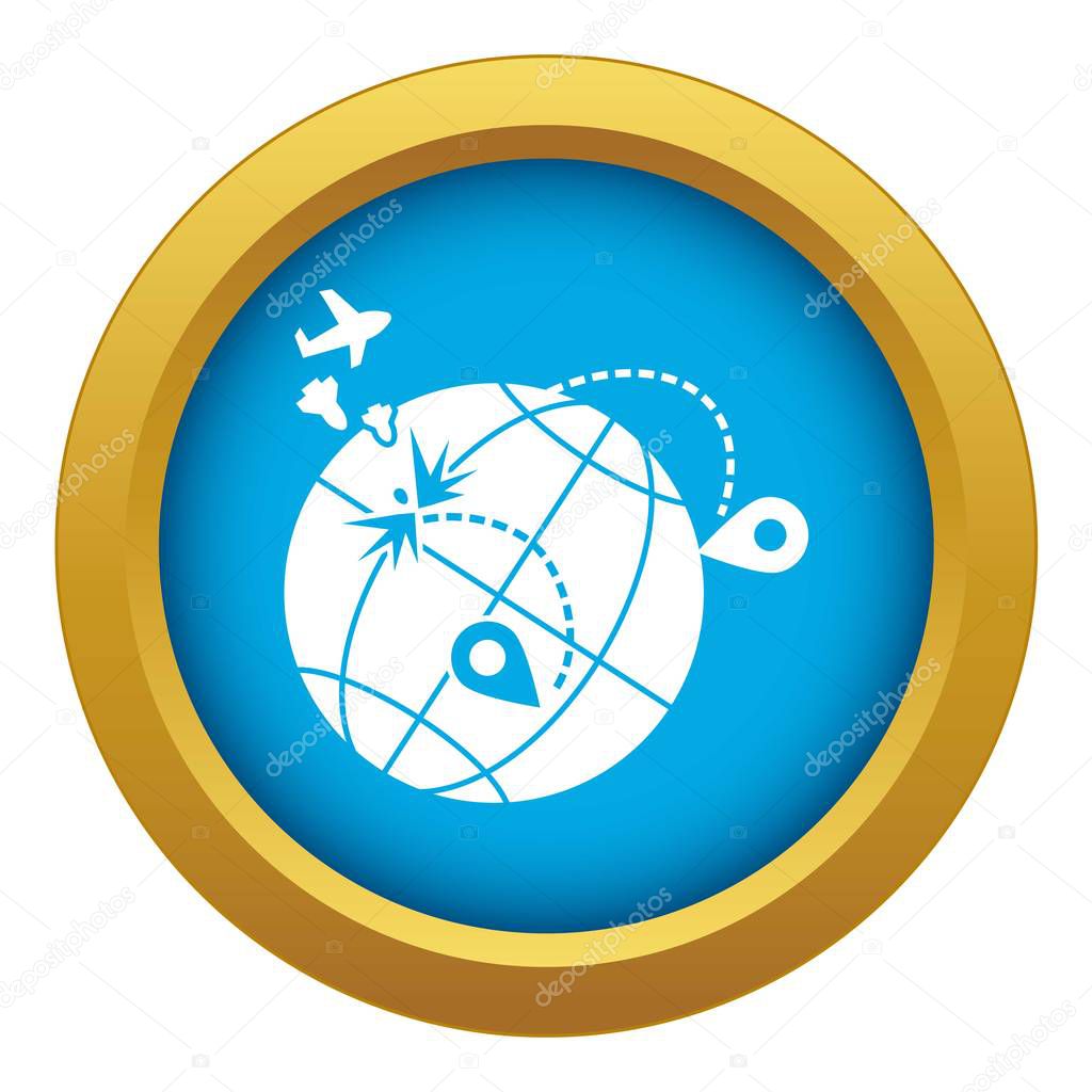 Global war migration icon blue vector isolated