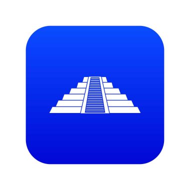 Ziggurat Chichen Itza simgesi dijital mavi