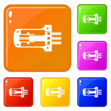 Bölüm simgeler kümesi vektör renkli kapı kilidi