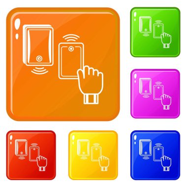 Manyetik kilit simgeler vektör renk ayarla