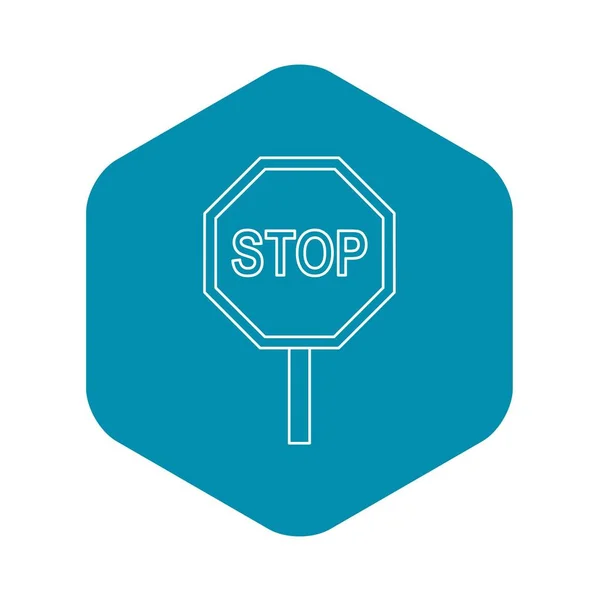 Stop traffic sign icon, outline style — Stock Vector