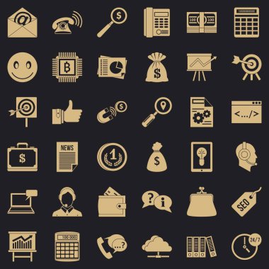 Viral pazarlama Icons set basit tarzı