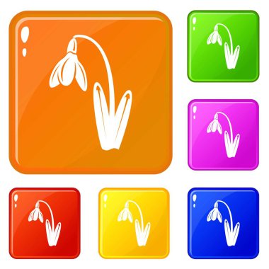 Ölü çiçek simgeler vektör renk ayarla