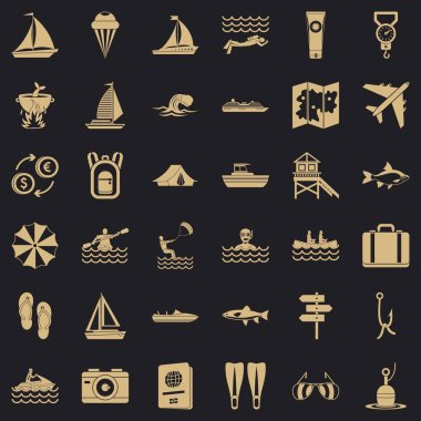 Su oluşturma Icons set, basit tarzı