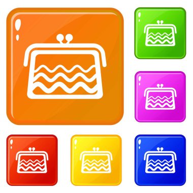 M-cüzdan simgeler vektör renk ayarla