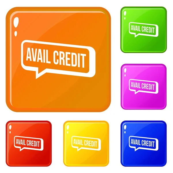 Disponi di icone di credito impostare il colore vettoriale — Vettoriale Stock