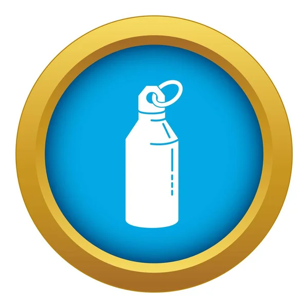 Kovová láhev vody ikonu modrý vektor, samostatný — Stockový vektor