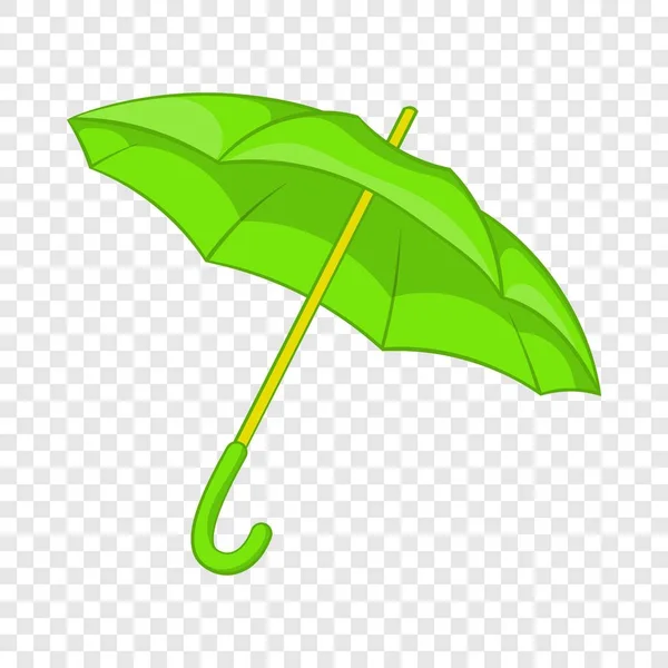 Зелена піктограма парасольки, мультиплікаційний стиль — стоковий вектор