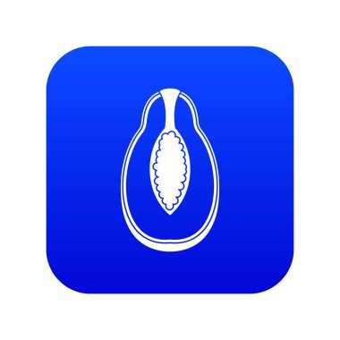 Papaya meyve simgesi dijital mavi