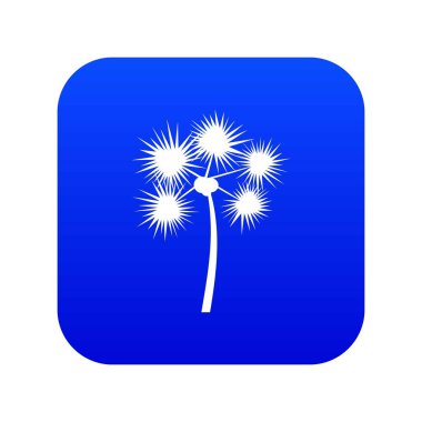 Dikenli tropikal palmiye ağacı simgesini dijital mavi