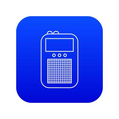 Portable radio icon blue vector
