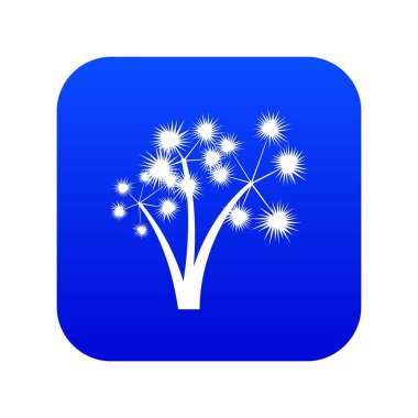 Üç dikenli palmiye ağaçları simgesi dijital mavi