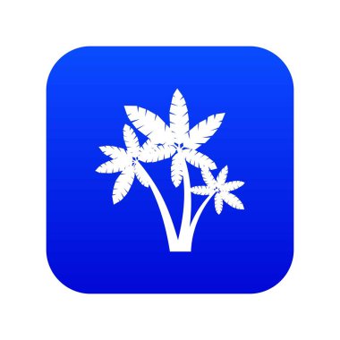 Üç palmiye ağaçları simgesi dijital mavi