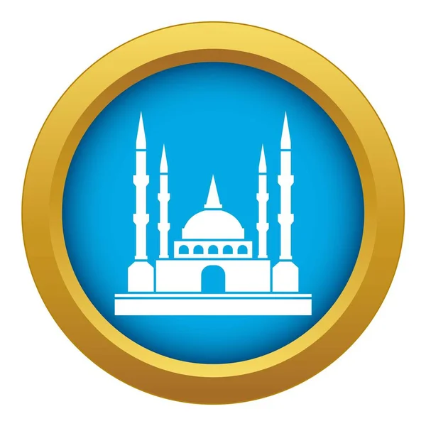 Icono de mezquita vector azul aislado — Vector de stock