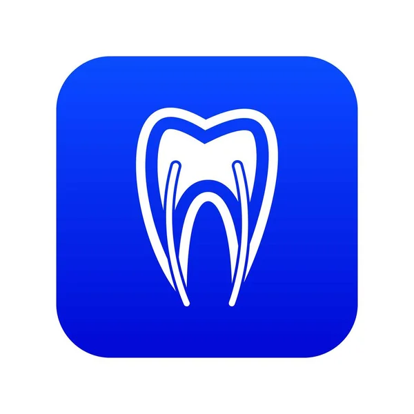 Zahnquerschnitt-Symbol digital blau — Stockvektor