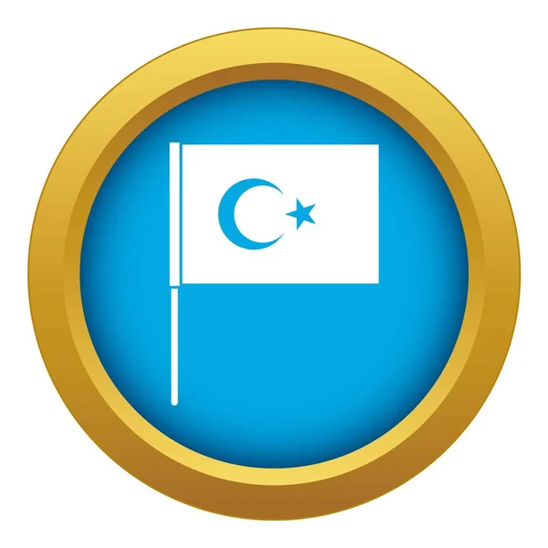 Turkish flag icon blue vector isolated — Stock Vector