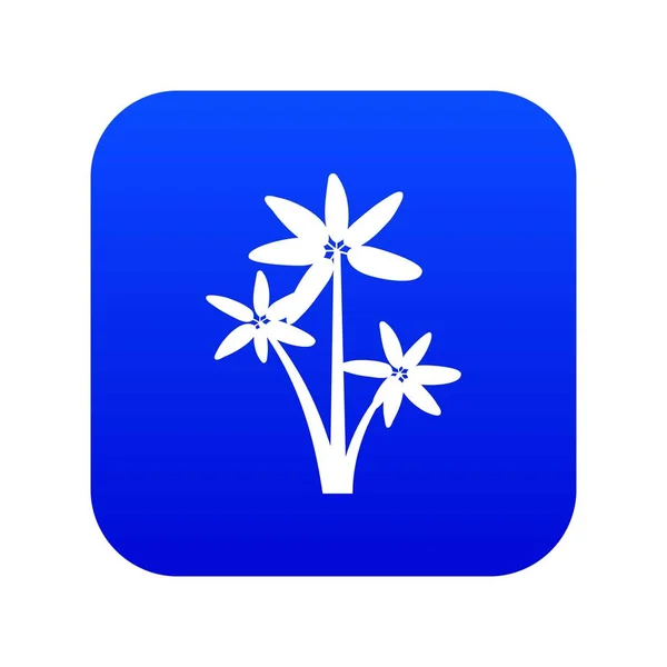 Icône de palmier numérique bleu — Image vectorielle