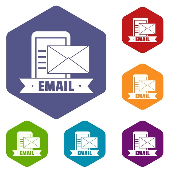 E-mail iconen vector hexahedron — Stockvector