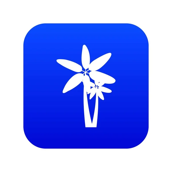 Deux palmiers icône numérique bleu — Image vectorielle