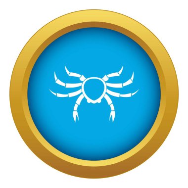 Yengeç deniz hayvan simgesi mavi vektör izole