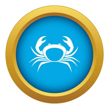 İzole mavi simge vektör yengeç