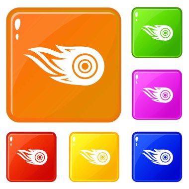 Tekerlek ateş simgeler vektör renk ayarla