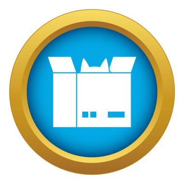 Kedi izole karton kutu mavi simge vektör