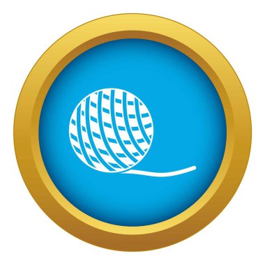 İplik top oyuncak izole kedi mavi simge vektör için