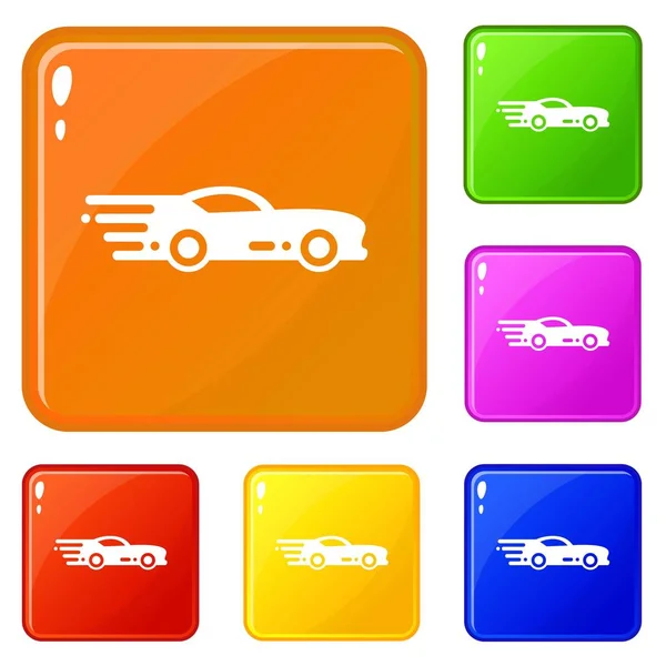Deporte coche iconos conjunto vector de color — Archivo Imágenes Vectoriales