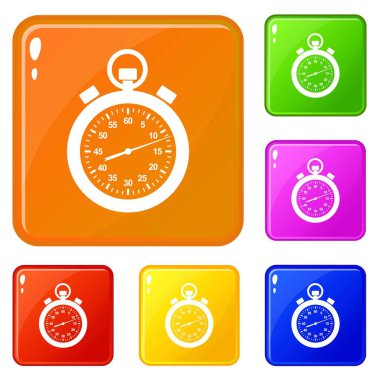 Kronometre simgeler vektör renk ayarla