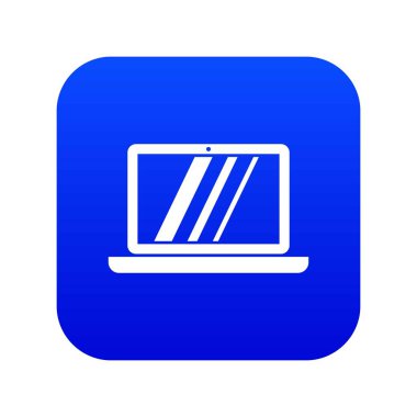 Dizüstü bilgisayar simgesini dijital mavi