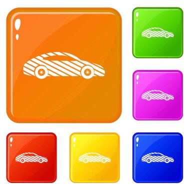 Araba simgeler vektör renk ayarla