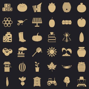 Spor Icons set, basit tarzı için vitamin