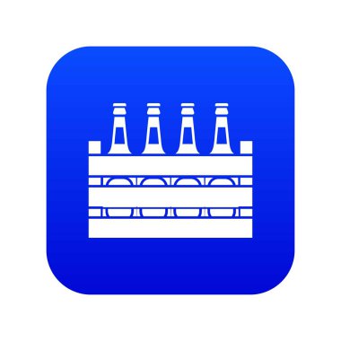 Bira ahşap kutu simgesi dijital mavi