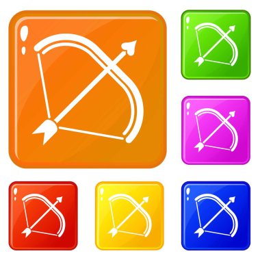 Silah yay simgeler vektör renk ayarla