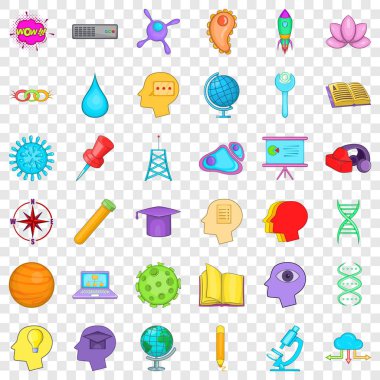 Yaratıcı çalışma simgeler kümesi, karikatür tarzı