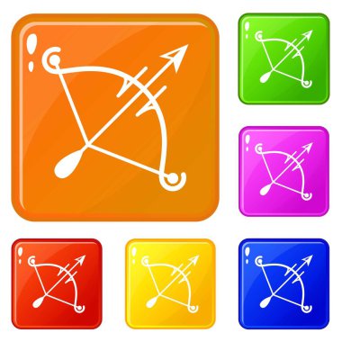 Kadın yay simgeler vektör renk ayarla