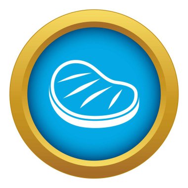 Sığır eti biftek mavi simge vektör izole