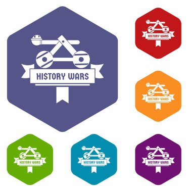 Mancınık simgeler vektör altı yüzlü